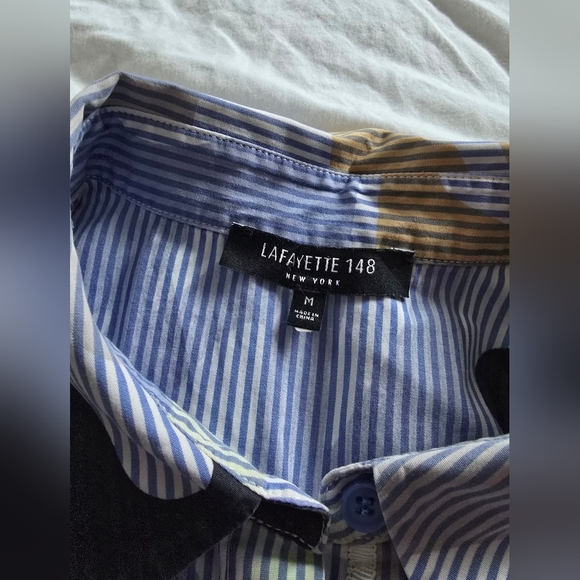 Lafayette 148 New York Cordelia Printed Midi Shirt Dress Designer - Picture 11 of 12